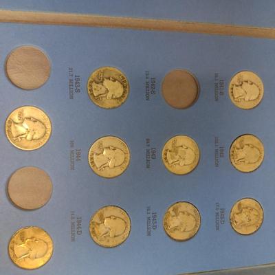 1932 to 1945 Washington Head Quarter Silver Coin Collection as Shown (#66)