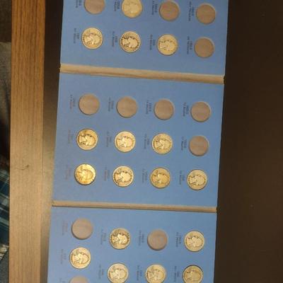1932 to 1945 Washington Head Quarter Silver Coin Collection as Shown (#66)