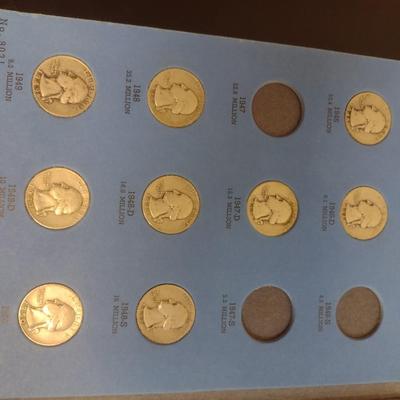 1946 to 1959 Washington Head Quarter Silver Coin Collection as Shown (#67)