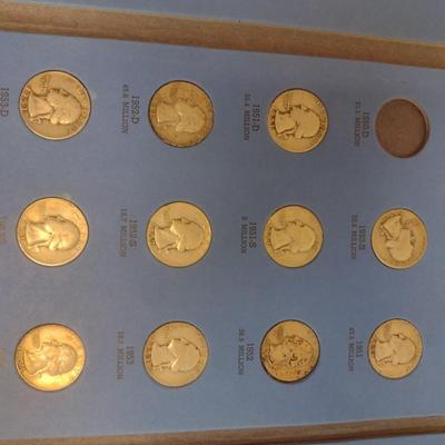 1946 to 1959 Washington Head Quarter Silver Coin Collection as Shown (#67)