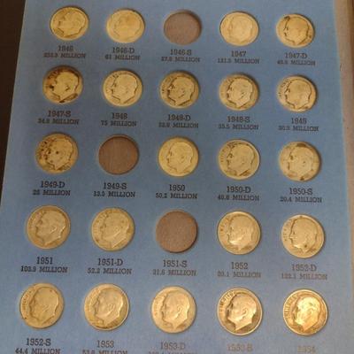 1946 and Up Roosevelt Head Dime Silver Coin Collection as Shown (#71)