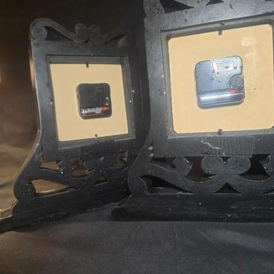 IMPERIAL CLOCK WORKS BOOK ENDS THAT ARE BATTERY OPERATED CLOCKS