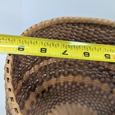 Native American Woven Basket With Ring Handles