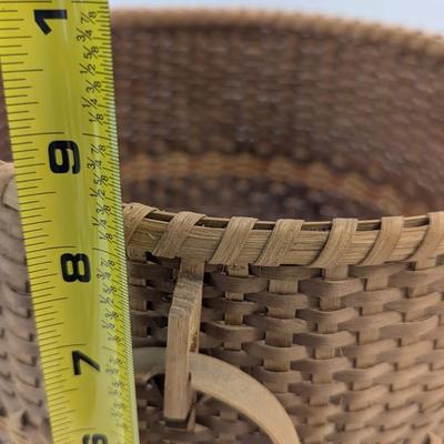 Native American Woven Basket With Ring Handles