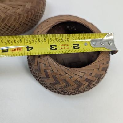 Native American Hand Woven Baskets Round Pattern Folk Art #2