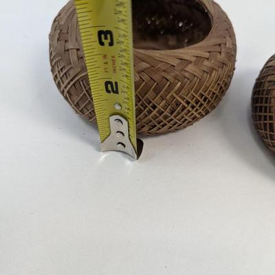 Native American Hand Woven Baskets Round Pattern Folk Art #2