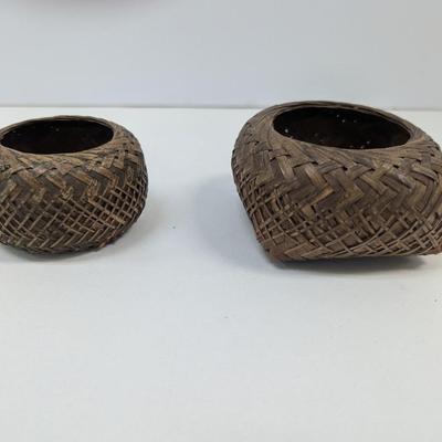 Native American Hand Woven Baskets Round Pattern Folk Art #5