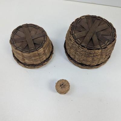 Vintage Hand Made Sweet Grass Baskets #5