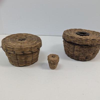 Vintage Hand Made Sweet Grass Baskets #5