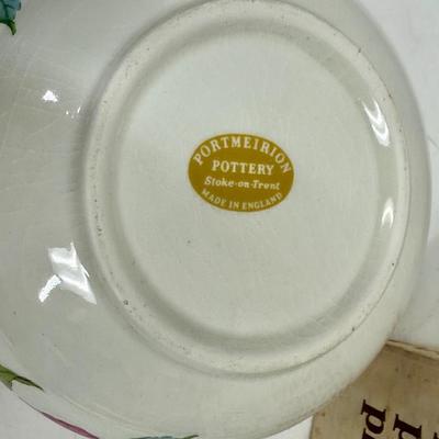 Sale Photo Thumbnail #501: Vintage Miniature Chamber Pot c.1960s Portmeirion Decorative Pottery- Ceramic English Rose - Elegant Planter / Egg Basket - Made in England
