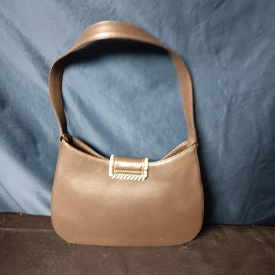 STONE MOUNTAIN CREAM COLORED LEATHER PURSE AND AN ANN TAYLOR LOFT BROWN LEATHER PURSE