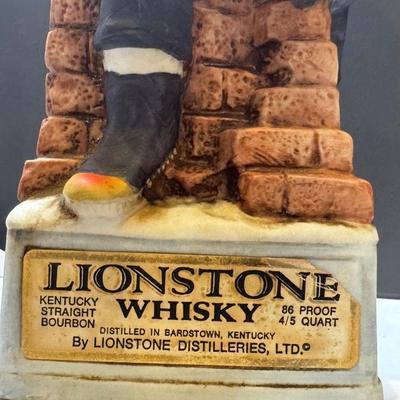 Lionstone Whiskey Porcelain Decanters. Lot of 3 figurines.