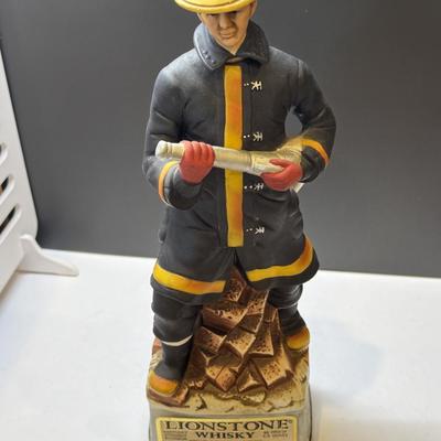 Lionstone Whiskey Porcelain Decanters. Lot of 3 figurines.