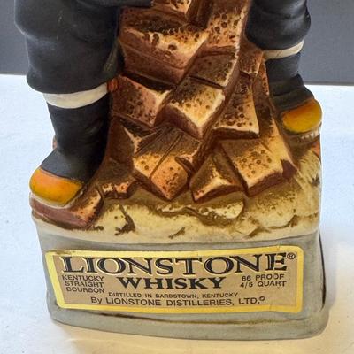 Lionstone Whiskey Porcelain Decanters. Lot of 3 figurines.