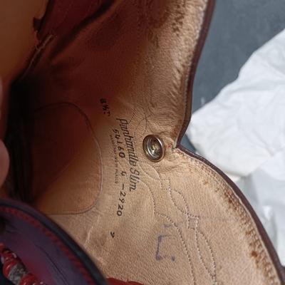 DESIGNS BY KARA REPURPOSED LEATHER BOOT PURSE WITH GLASS BEADED STRAP