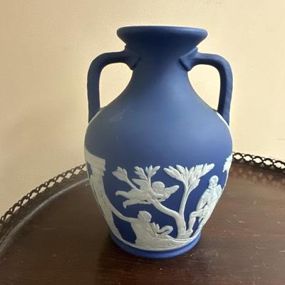 Antique Wedgewood Blue Portland Vase