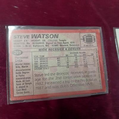 2 STEVE WATSON AUTOGRAPHED FOOTBALL CARDS