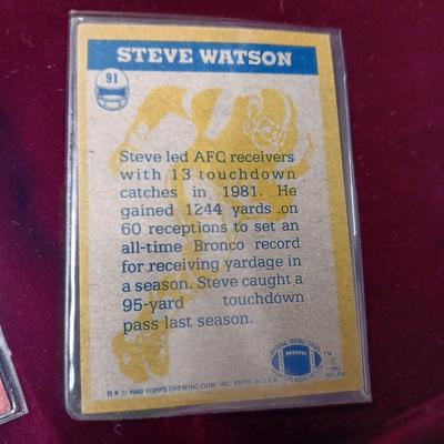 2 STEVE WATSON AUTOGRAPHED FOOTBALL CARDS