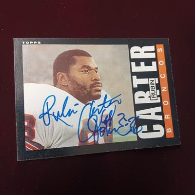 RUBIN CARTER AND STEVE WATSON AUTOGRAPHED FOOTBALL CARDS