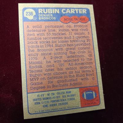 RUBIN CARTER AND STEVE WATSON AUTOGRAPHED FOOTBALL CARDS