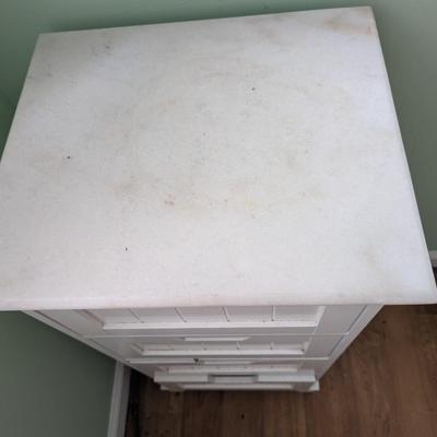 3 Drawer Freestanding Bedside Table With Marble Top (FR)