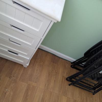 3 Drawer Freestanding Bedside Table With Marble Top (FR)