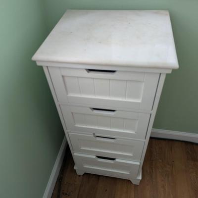 3 Drawer Freestanding Bedside Table With Marble Top (FR)
