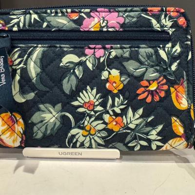 Vera Bradley Zip-Around Wallet. Fresh-cut Floral Green.