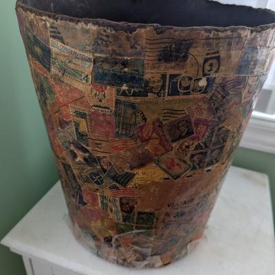 Vintage Hodgepodge Stamp Trash Can (FR)