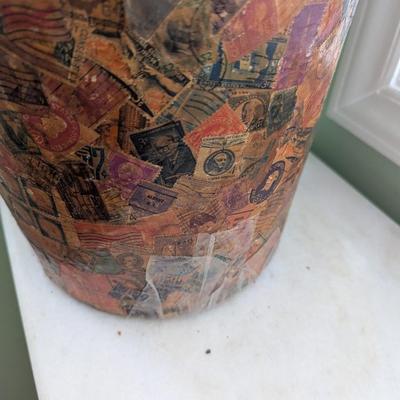Vintage Hodgepodge Stamp Trash Can (FR)