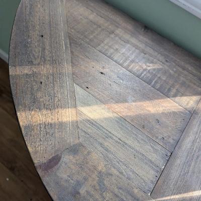 Rustic Wood & Metal Half Moon Table (FR)