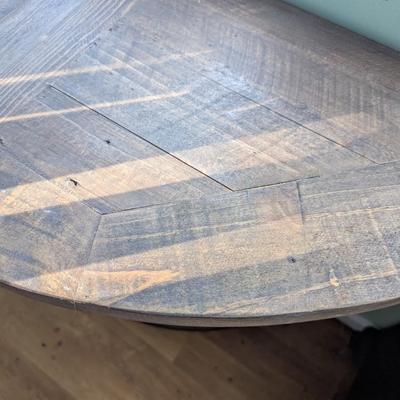 Rustic Wood & Metal Half Moon Table (FR)