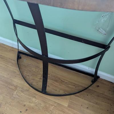 Rustic Wood & Metal Half Moon Table (FR)