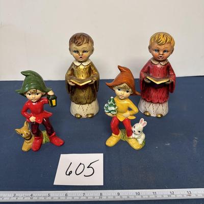 Vintage Christmas Carolers and Elves