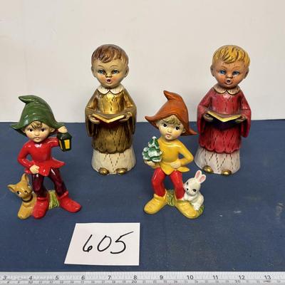 Vintage Christmas Carolers and Elves