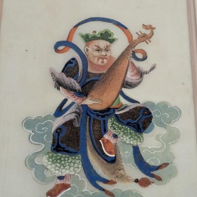 Japanese Hand Painted Art With Silk Matting