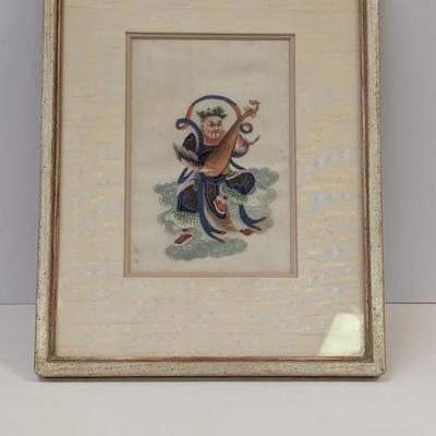 Japanese Hand Painted Art With Silk Matting
