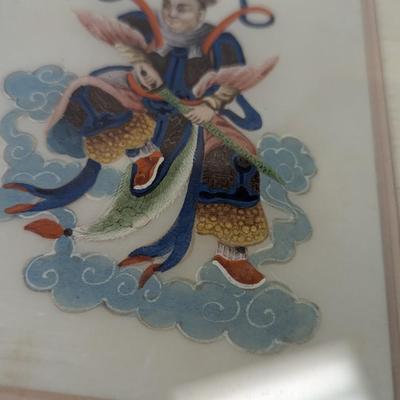 Japanese Hand Painted Art With Silk Matting