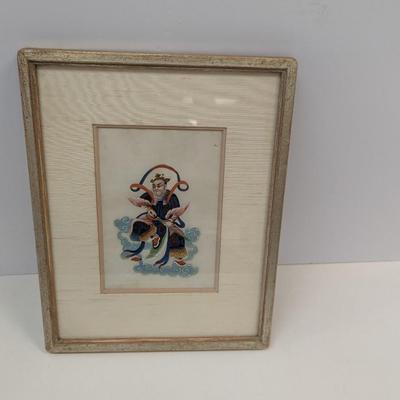 Japanese Hand Painted Art With Silk Matting