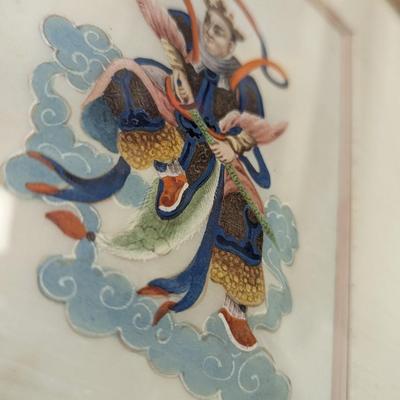 Japanese Hand Painted Art With Silk Matting