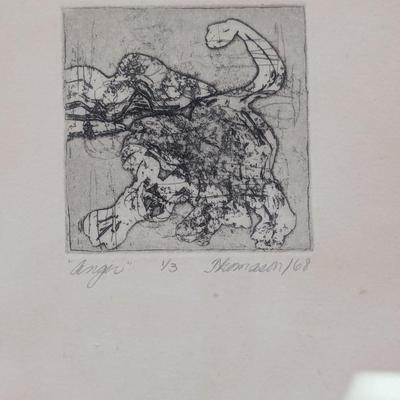 Signed & Numbered "Anger" Art Drawing