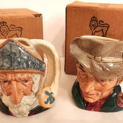 Lot #75 Lot of 2 vintage Royal Doulton Character Jugs - The Poacher and Don Quixote