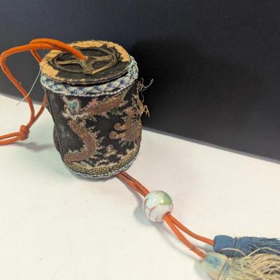 Embroidered Vintage Hanging Container