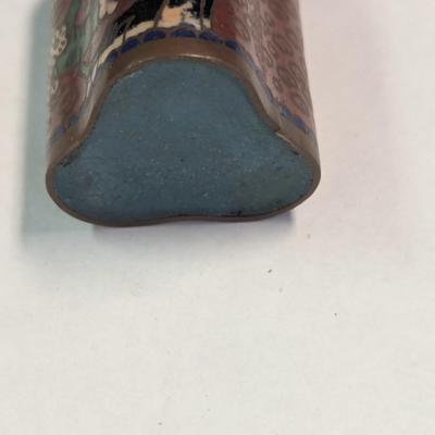 Vintage Chinese Cloisonne Bill Box & Napkin Rings