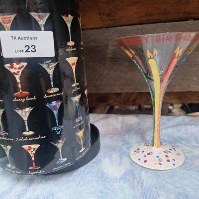 Happy Birthday martini glass