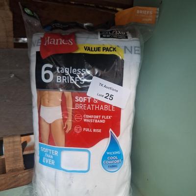 Hanes 3XL/3XG package of 6 briefs