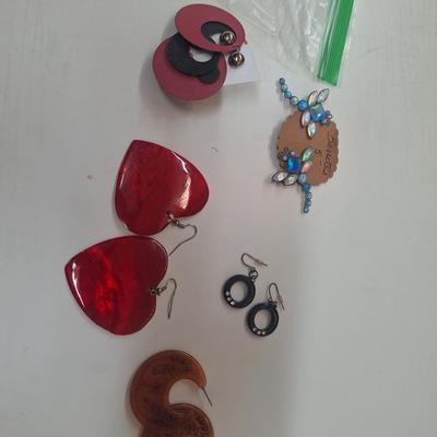 Earrings and a barrette