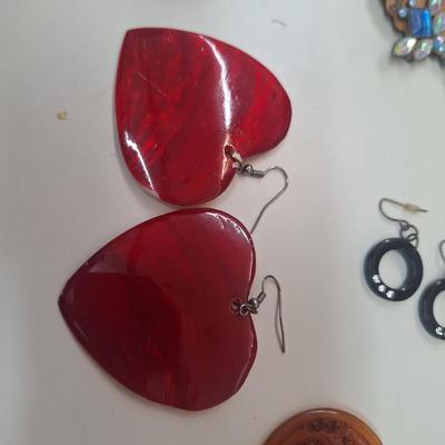 Earrings and a barrette