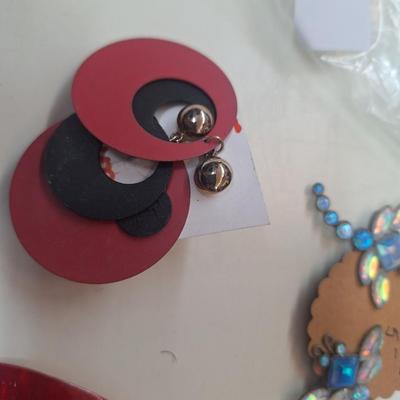 Earrings and a barrette