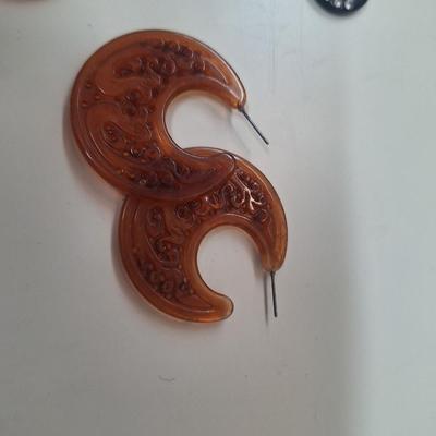 Earrings and a barrette